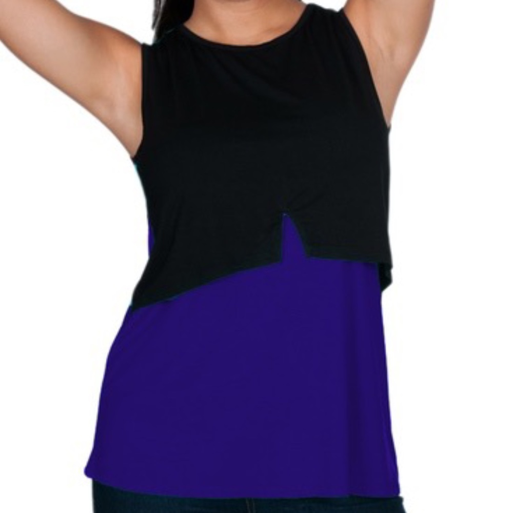 NWT Color Block Nursing Sleeveless Tank Top